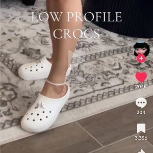CROCS White Low-Profile Mules & Clogs